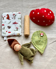Load image into Gallery viewer, Tiny Gnome in 2 in 1 Mushroom Cradle