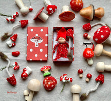 Load image into Gallery viewer, Tiny Gnome in Polka Dot Gift Box
