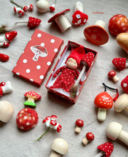 Load image into Gallery viewer, Tiny Gnome in Polka Dot Gift Box
