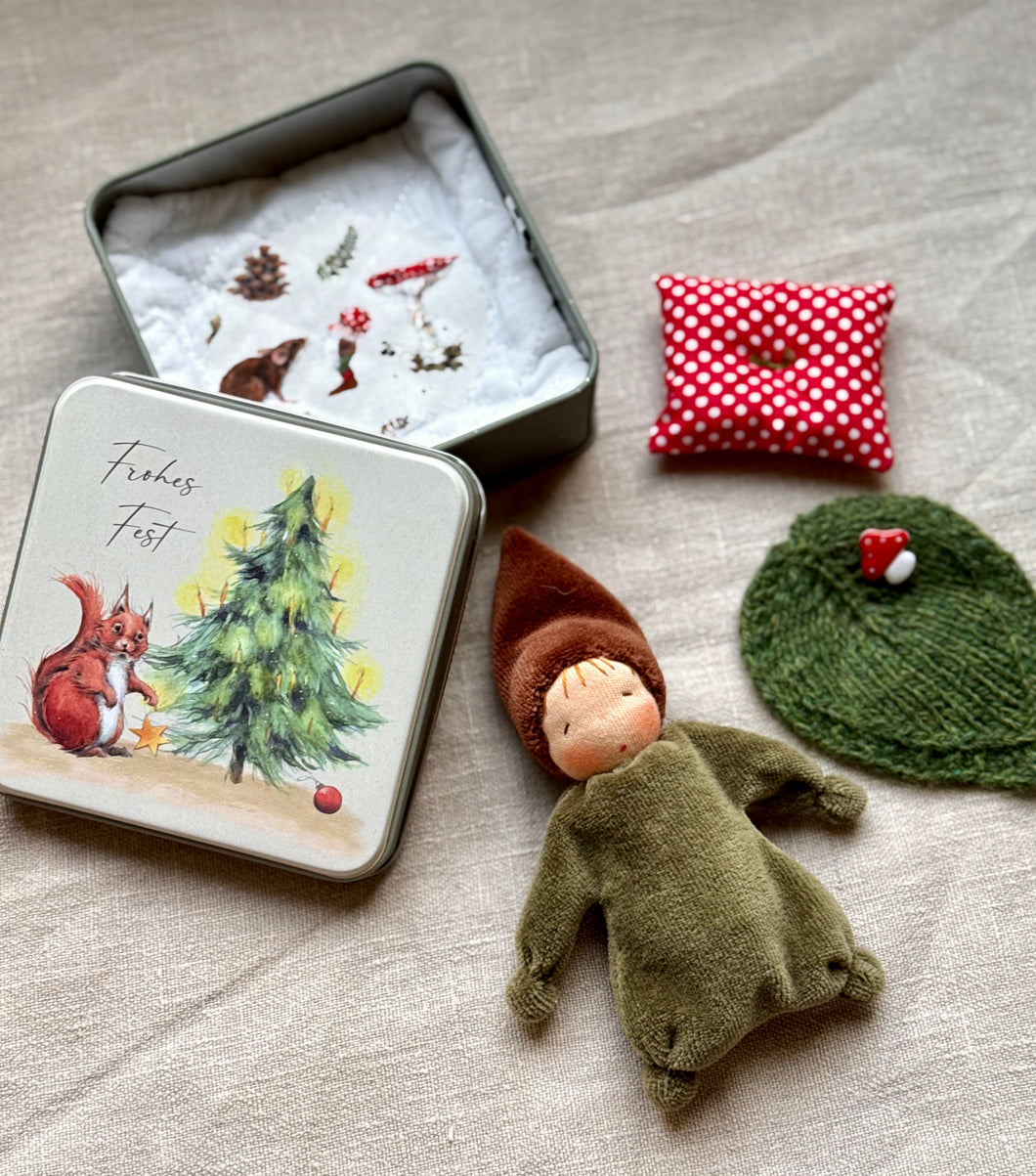 Tiny Gnome in the Tin Gift Box